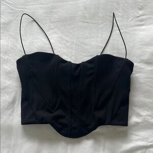 Joah Brown Black Fitted Bustier Camisole